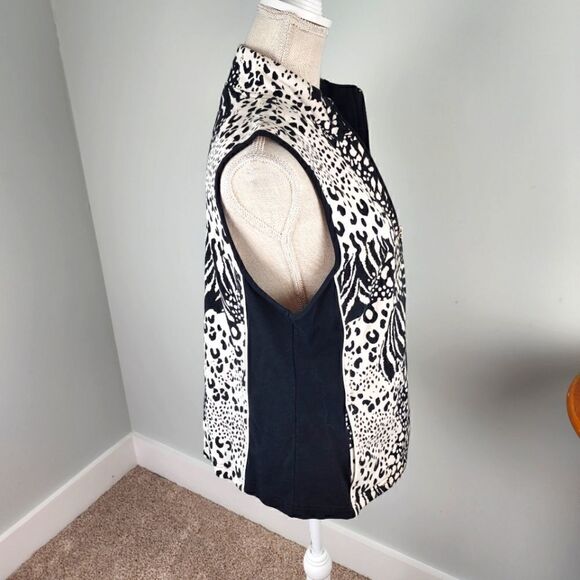 KORET WOMENS VEST BLACK AND WHITE GEO PATTERN SIZE MEDIUM - Picture 5 of 7